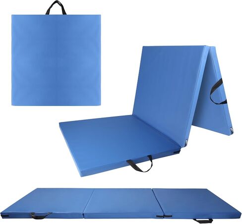 6ft x 2ft Folding Gymnastics Mat - 2-Inch Thick High Density Foam Yoga Mat, Non-Slip Gym Floor Mat for Home Workouts, Pilates & Stretching, Waterproof Oil-Proof Portable Exercise Mat. in Kuwait