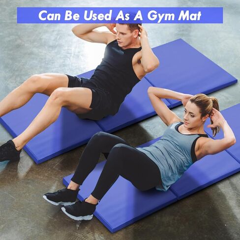 6ft x 2ft Folding Gymnastics Mat - 2-Inch Thick High Density Foam Yoga Mat, Non-Slip Gym Floor Mat for Home Workouts, Pilates & Stretching, Waterproof Oil-Proof Portable Exercise Mat. in Kuwait