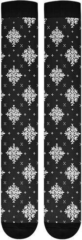 جورب ضغط لعيد الميلاد باللون الأحمر على شكل ندفة الثلج للنساء والرجال، يدعم بشكل مضحك جوارب طويلة إلى الركب، للجري، والممرضات، والسفر in Kuwait