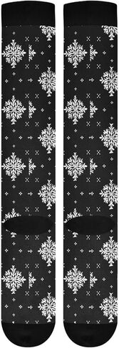 جورب ضغط لعيد الميلاد باللون الأحمر على شكل ندفة الثلج للنساء والرجال، يدعم بشكل مضحك جوارب طويلة إلى الركب، للجري، والممرضات، والسفر in Kuwait