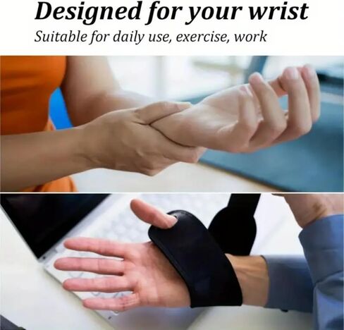 Adjustable Wrist Strap Support for Carpal Tunnel, Breathable Sports Wrist Strap for Men & Women, Left/Right Hand (Black) in Saudi Arabia