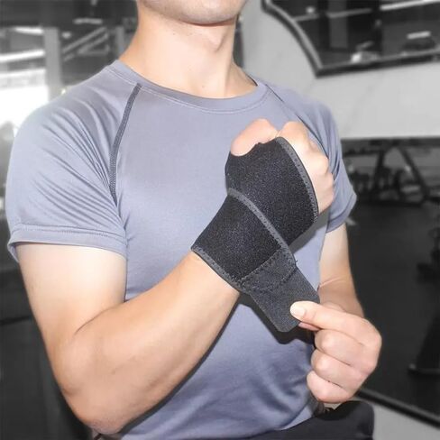 Adjustable Wrist Strap Support for Carpal Tunnel, Breathable Sports Wrist Strap for Men & Women, Left/Right Hand (Black) in Saudi Arabia