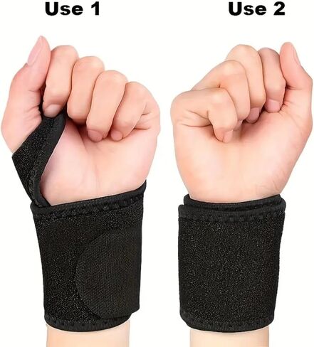 Adjustable Wrist Strap Support for Carpal Tunnel, Breathable Sports Wrist Strap for Men & Women, Left/Right Hand (Black) in Saudi Arabia
