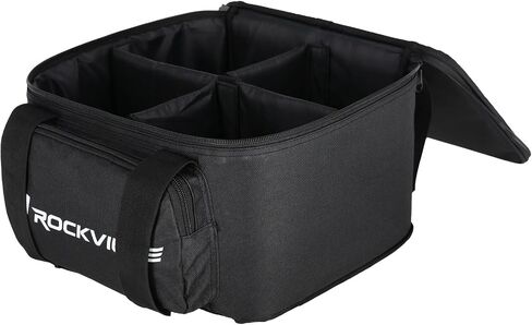 Rockville RLBF4 Light Bag for 4 DJ Par or Uplights | Includes Removable Dividers and Padded Interior for Secure Transport in Saudi Arabia
