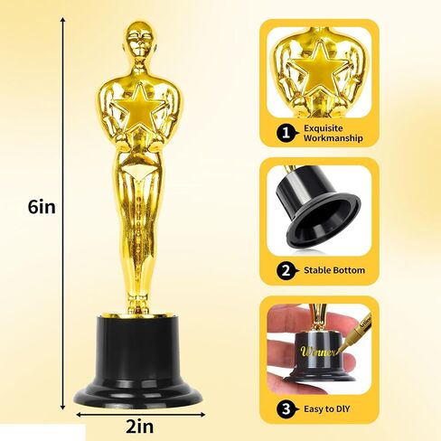 Gold Star Award Trophies 12 Pack 6 Inch Plastic Golden Statue Award for Party Decorations, Party Prize, Game Prize, Party Favors, School Award and Appreciation Gifts in Saudi Arabia