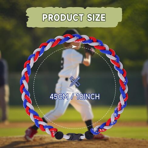 15-Pack Baseball Necklaces for Boys, 18 Inch Braided Baseball Necklace with Ideal Team Gifts & Baseball Party Favors, Multi-Color Sport Rope Necklace in Saudi Arabia