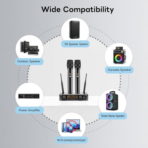 UHF Wireless Flute Microphone System: Wind Music Instruments Microphone Receiver and Transmitter, 160ft Range with Digital Screen, for Flute, Piccolo, Clarinet in Kuwait