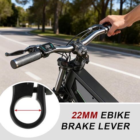 PSLER 22 مللي متر Ebike الفرامل رافعة دراجة كهربائية الفرامل مقبض 2 أسلاك اليسار واليمين E-الدراجة استبدال أجزاء ل Q20 I9 in Saudi Arabia