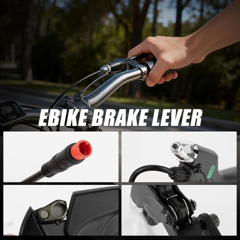 PSLER 22 مللي متر Ebike الفرامل رافعة دراجة كهربائية الفرامل مقبض 2 أسلاك اليسار واليمين E-الدراجة استبدال أجزاء ل Q20 I9 in Saudi Arabia