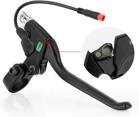 PSLER 22 مللي متر Ebike الفرامل رافعة دراجة كهربائية الفرامل مقبض 2 أسلاك اليسار واليمين E-الدراجة استبدال أجزاء ل Q20 I9 in Saudi Arabia