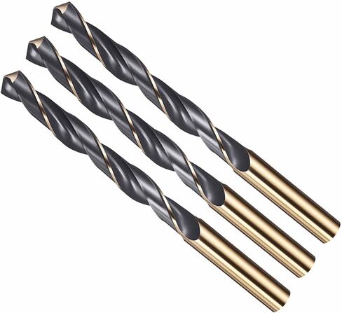 Drill Bit, 6.5mm Cutting Diameter, 4341 HSS Gold and Black 118° Cutting Angle Number Jobber Bits - (Applications: for Drilling Soft Metal Plastic Wood), 2-Pieces in Saudi Arabia