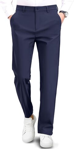 Safort Mens Golf Pants Dress Work Stretch Slim Slacks Classic Fit Comfy Straight Leg Casual Trousers with Pockets in Saudi Arabia