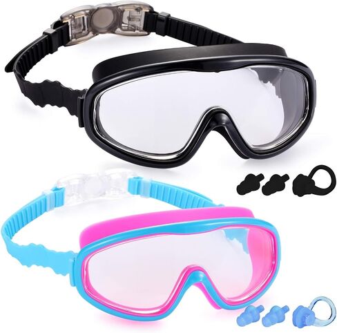 2 Pack Kids Swim Goggles, Swimming Glasses for Children from 3 to 15 Years Old in Saudi Arabia