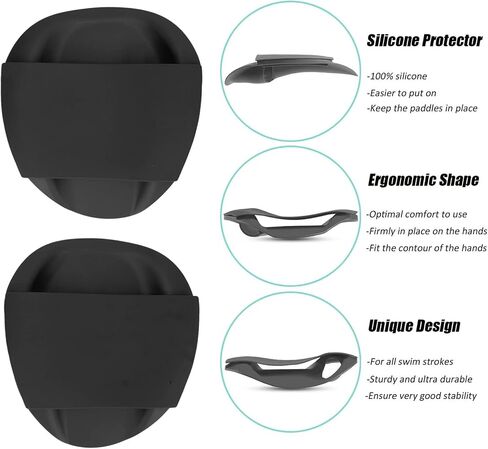 Swim Hand Paddles for Lap Swimming Training, Adjustable Elastic Straps Swim Gear, Improves Speed in Saudi Arabia