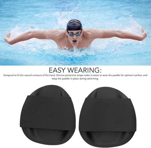 Swim Hand Paddles for Lap Swimming Training, Adjustable Elastic Straps Swim Gear, Improves Speed in Saudi Arabia