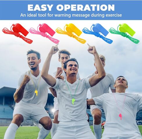 300 Pcs Plastic Whistles Bulk with Lanyard Loud Crisp Sound Sports Whistle for Christmas Birthday Party Goody Bag Fillers Referees Coaches Survival Emergency Camping, 5 Brilliant Colors in Saudi Arabia