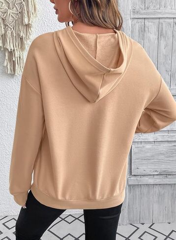 SHEWIN Womens Hoodies Casual Long Sleeve Pleated Solid Sweatshirt Fall Fashion 2025 Pullover Tops Regular Fit in Saudi Arabia