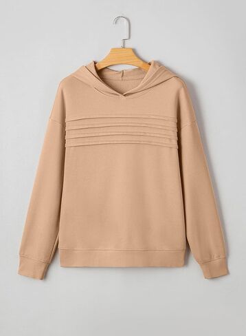 SHEWIN Womens Hoodies Casual Long Sleeve Pleated Solid Sweatshirt Fall Fashion 2025 Pullover Tops Regular Fit in Saudi Arabia