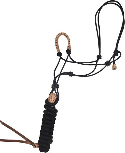 Premium Braided Rope Halter with Lead Rope for Horses, Durable Hand-Tied Adjustable Nylon Horse Headcollar with Knots for Trail Riding, Lightweight Equestrian Western Tack in Saudi Arabia