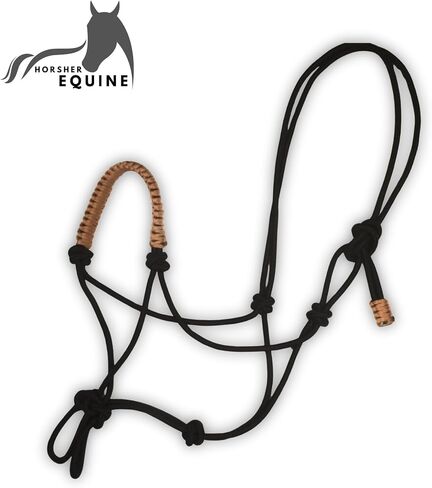 Premium Braided Rope Halter with Lead Rope for Horses, Durable Hand-Tied Adjustable Nylon Horse Headcollar with Knots for Trail Riding, Lightweight Equestrian Western Tack in Saudi Arabia