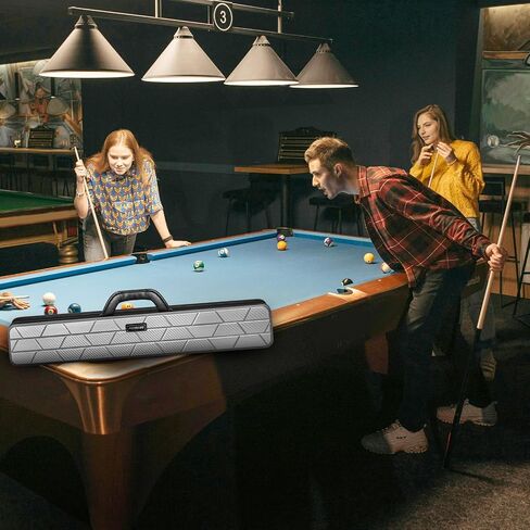 Pool Cue Case, Hard Shell Pool Stick Case 4x4 with 10 Padded Slots, Heavy-Duty Billiard Cue Bag with Soft Leather Handle and Shoulder Strap, Travel Snooker Stick Bag Carrier for Men and Women in Saudi Arabia