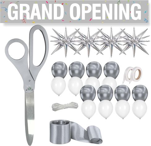 25" Giant Ribbon Cutting Scissors Silver — Heavy Duty Extra Large Grand Opening Ribbon Cutting Ceremony Scissors for Grand Openings Inaugurations Ceremonies & Special Events in Saudi Arabia