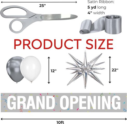 25" Giant Ribbon Cutting Scissors Silver — Heavy Duty Extra Large Grand Opening Ribbon Cutting Ceremony Scissors for Grand Openings Inaugurations Ceremonies & Special Events in Saudi Arabia
