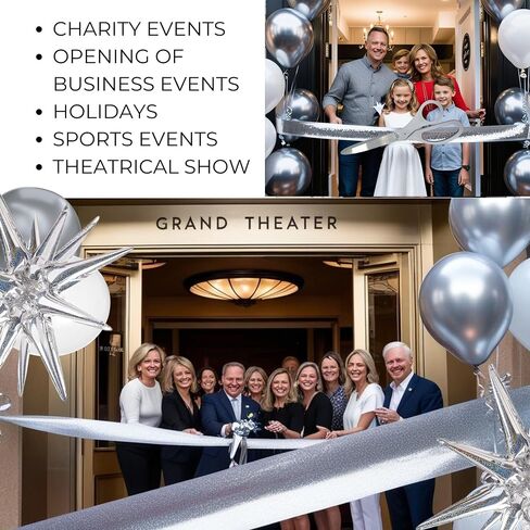 25" Giant Ribbon Cutting Scissors Silver — Heavy Duty Extra Large Grand Opening Ribbon Cutting Ceremony Scissors for Grand Openings Inaugurations Ceremonies & Special Events in Saudi Arabia