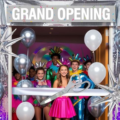 25" Giant Ribbon Cutting Scissors Silver — Heavy Duty Extra Large Grand Opening Ribbon Cutting Ceremony Scissors for Grand Openings Inaugurations Ceremonies & Special Events in Saudi Arabia