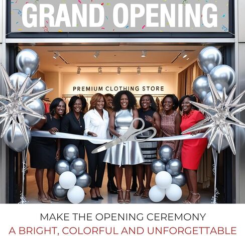 25" Giant Ribbon Cutting Scissors Silver — Heavy Duty Extra Large Grand Opening Ribbon Cutting Ceremony Scissors for Grand Openings Inaugurations Ceremonies & Special Events in Saudi Arabia
