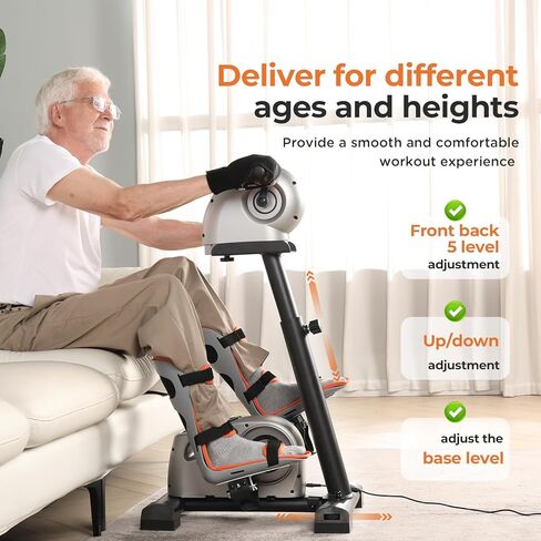 Electric Physical Therapy Exercise Bike with Leg Support & Stroke Hand Brace - Arm Leg Pedal Exerciser | 20 Speed Dual Motorzied Rehab Trainer for Knee, Foot, Arm Recovery | Elderly & Disabled in Saudi Arabia