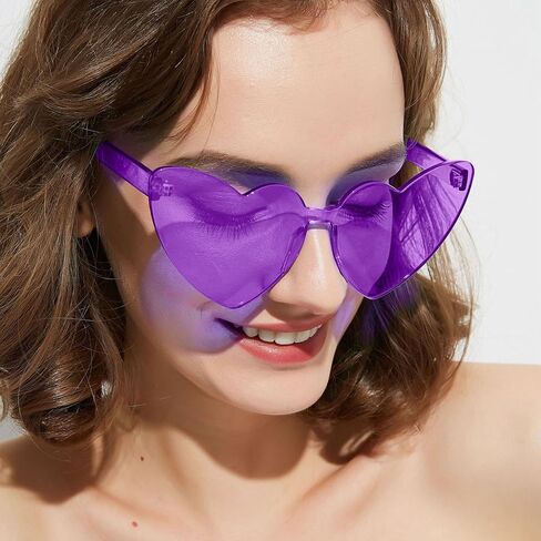 Matcheck 18 Mixed Style Rimless Sunglasses Multicolor Retro Colored Party Glasses Candy Color Bachlor Photoshoot Costume Accessories in Saudi Arabia