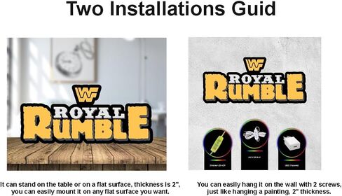 Royal Rumble Style LED Neon Wall Light Decor USB Powered Dimmable 3D Design Night Light for Man Cave Game Room Home Wrestling Fans and Collectors (36x17 inches) in Saudi Arabia