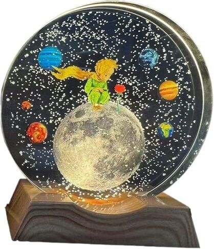 Crystal Ball Magic Decorative Warm Lamp with Wooden Base, Night Light, Can Be Used As A Birthday Gift(Whale Castle,10cm) in Saudi Arabia