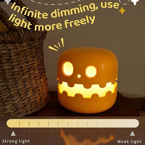 Cute Pumpkin Night Light, Halloween Party Decoration Pumpkin Lamp, USB Type-C Charging Bedside Lamp, Camping Light, Rechargeable Battery Powered LED Light, for Outdoor & Indoor (Hi) in Saudi Arabia