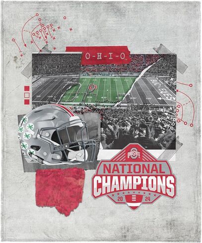 NORTHWEST Ohio State Buckeyes NCAA 2024 FBC Champ Love Silk Touch Throw Blanket 50X60 Inches in Saudi Arabia