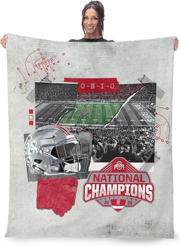 NORTHWEST Ohio State Buckeyes NCAA 2024 FBC Champ Love Silk Touch Throw Blanket 50X60 Inches in Saudi Arabia
