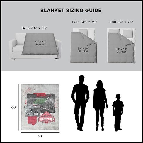 NORTHWEST Ohio State Buckeyes NCAA 2024 FBC Champ Love Silk Touch Throw Blanket 50X60 Inches in Saudi Arabia