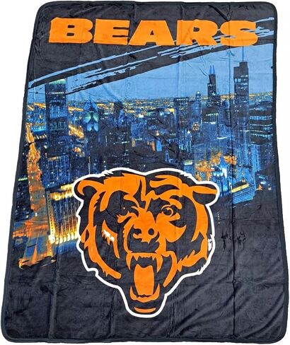 NORTHWEST NFL Chicago Bears, City Nights Plush Throw, 60-inches x 80-inches, Team Colors in Saudi Arabia