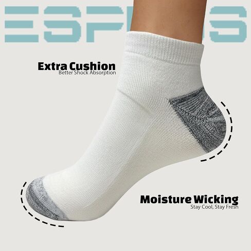 Esplus Athletic Sports Socks for Men & Women, Cushioned Instep & Ankle Support, Breathable, Moisture-Wicking, Odor Control in Saudi Arabia