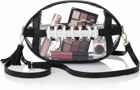 Clear Football Purse for Women - Clear Stadium Approved Purses for Game Day - 9.85"×6.7"×5.9 Small Purses For Women - Stadium Bag for Cosmetic - Makeup Bag & Football Accessories in Saudi Arabia