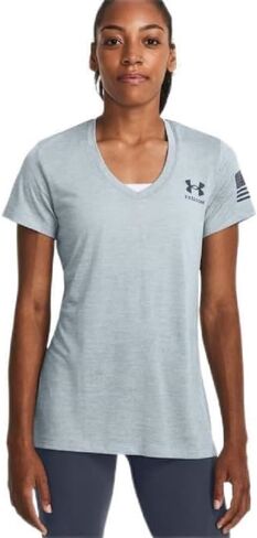 Under Armour Women's Freedom Tech Short Sleeve V-Neck T-Shirt in Kuwait
