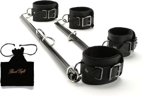 Spreader Bar Set, Stainless Steel Bar Adjustable with 4 Fur Straps Set, Expandable Training Bars Metal Exercise Fitness Home Gym Gear, Workout Bar in Saudi Arabia