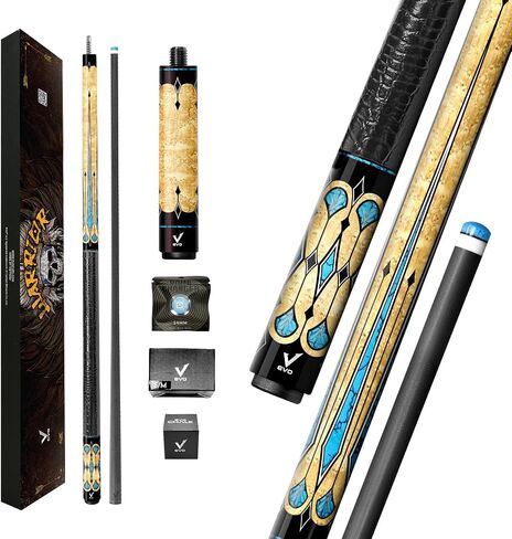 EVO Warrior Combo Maxbing Edition - Carbon Fiber Pool Cue Stick, 3/8 * 8 Pin Joint and 12.5mm Tip, Accessories 6" Extension, TIME Tip, Evo Chalk, Evo Glove in Saudi Arabia