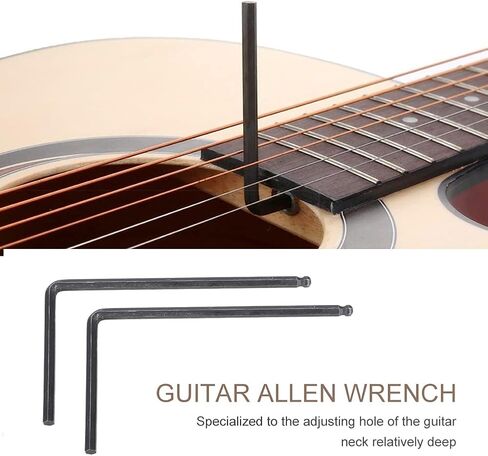 2 PCS Truss Rod Allen Wrench Tool Truss Rod Wrench, Steel L Shape Guitar Neck Adjustment Tool with Groove, Straighten Acoustic Neck (5mm/0.2in) in Saudi Arabia