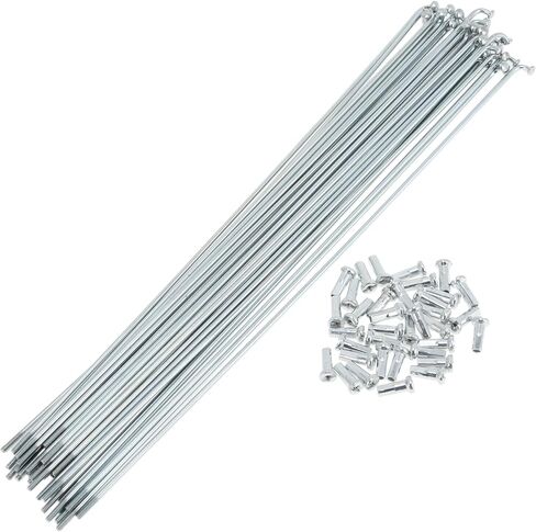 36 Set 14G Bicycle Spokes 237mm Bike Wheel Spokes Galvanized Carbon Steel Silver Tone in Saudi Arabia