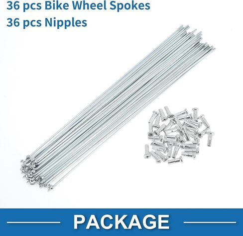36 Set 14G Bicycle Spokes 237mm Bike Wheel Spokes Galvanized Carbon Steel Silver Tone in Saudi Arabia