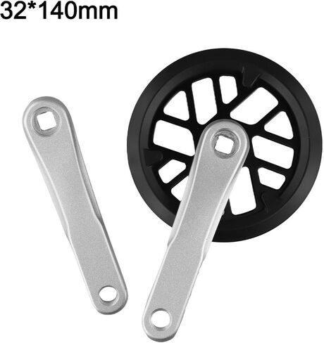 Childrens Bike Crankset, 32T folding bike chainring kids bike for ebike 127/140/152mm crankset, Plastic double protectors(32 * 140mm) in Kuwait