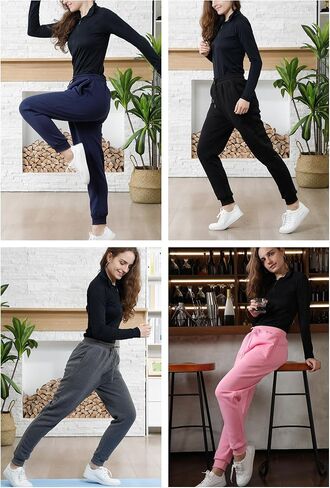 4 Pack Sweatpants Women Joggers Sweat Pants for Womens Fleece Sweatpants with Pockets Drawstring for Running Yoga in Saudi Arabia