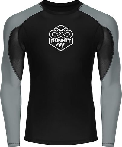 قمصان Runhit الرجالية BJJ Rash Guard Jiu Jitsu قمصان ضغط طويلة الأكمام لـ MMA No GI المصارعة تصارع الطبقة الأساسية الرياضية in Kuwait